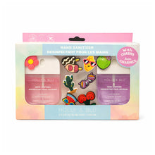 Load image into Gallery viewer, HOLLY &amp; BLU 2 x 30 ml ( Just Peachy &amp; Love Lavender ) Hand Sanitizer Set Includes 8 Charms